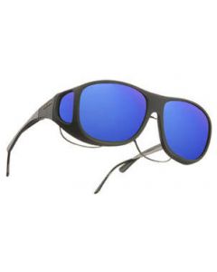 Black Frame, Blue Mirror Lenses