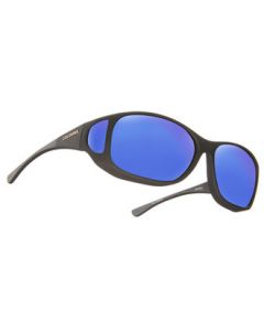 Black Frame, Blue Mirror Lenses