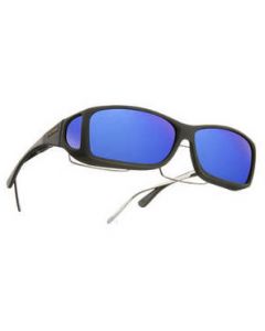 Black Frame, Blue Mirror Lenses